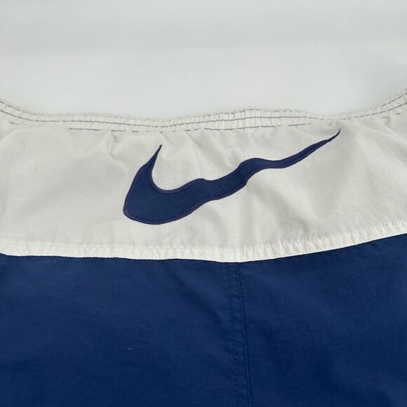 Vintage Nike Men's XL Running Shorts Nylon Blue BIG SWOOSH 90s Y2K White Tag - Picture 2 of 11